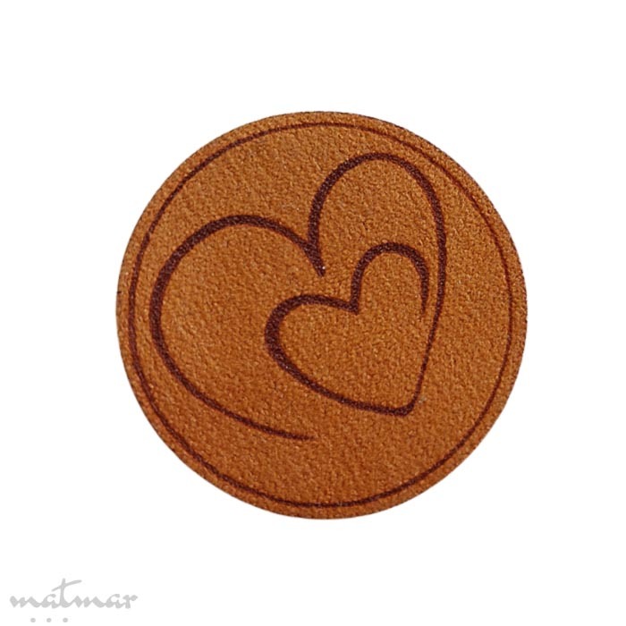 Kunstnahast silt aplikatsioon embleem - südamed