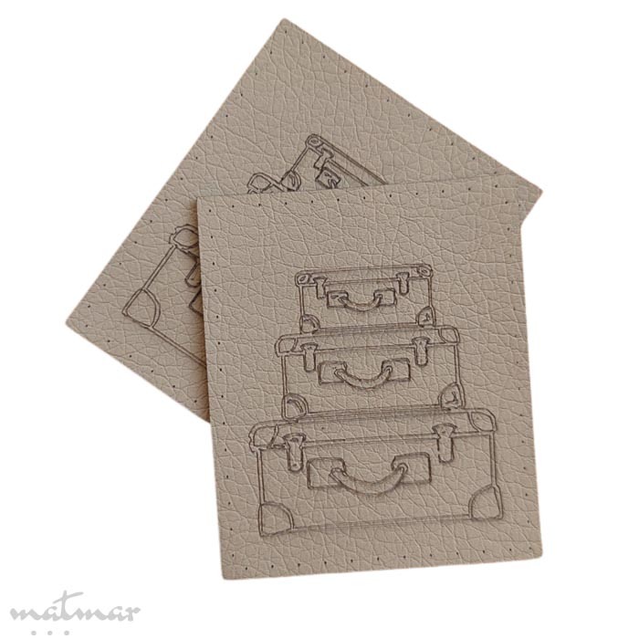 Kunstnahast silt aplikatsioon embleem - kohvrid