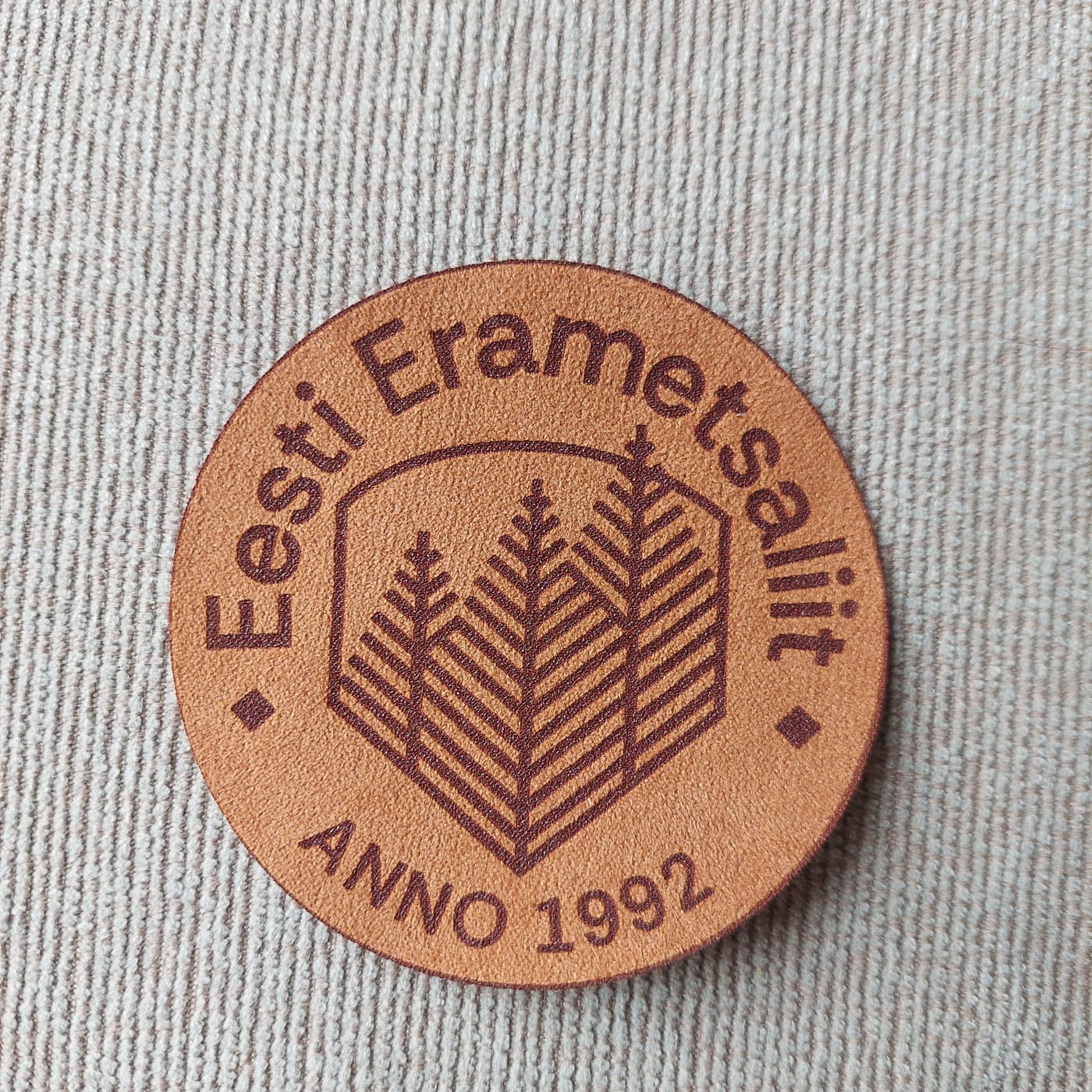 Pruun kangast eritellimus silt oma logo või kujundusega