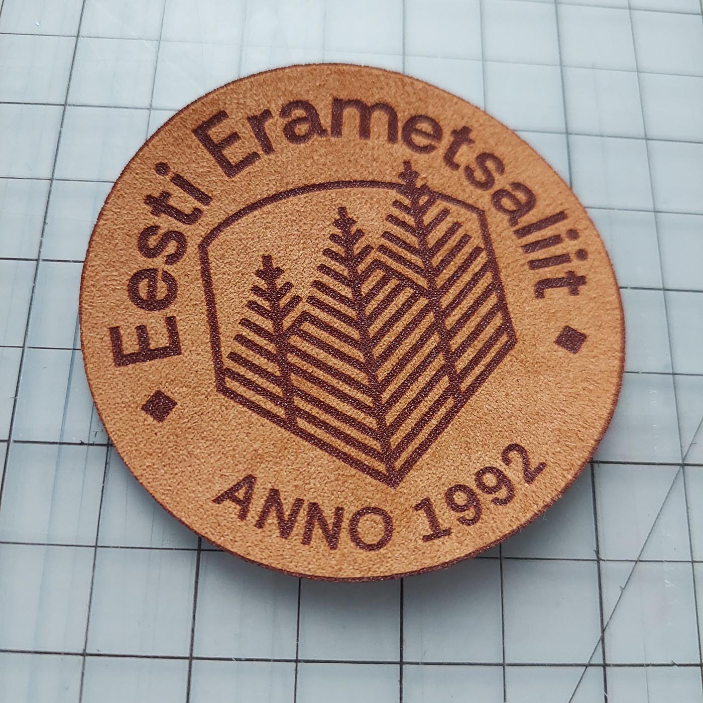 Pruun kangast eritellimus silt oma logo või kujundusega