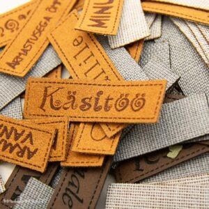 Pruun kangast eritellimus silt oma logo või kujundusega