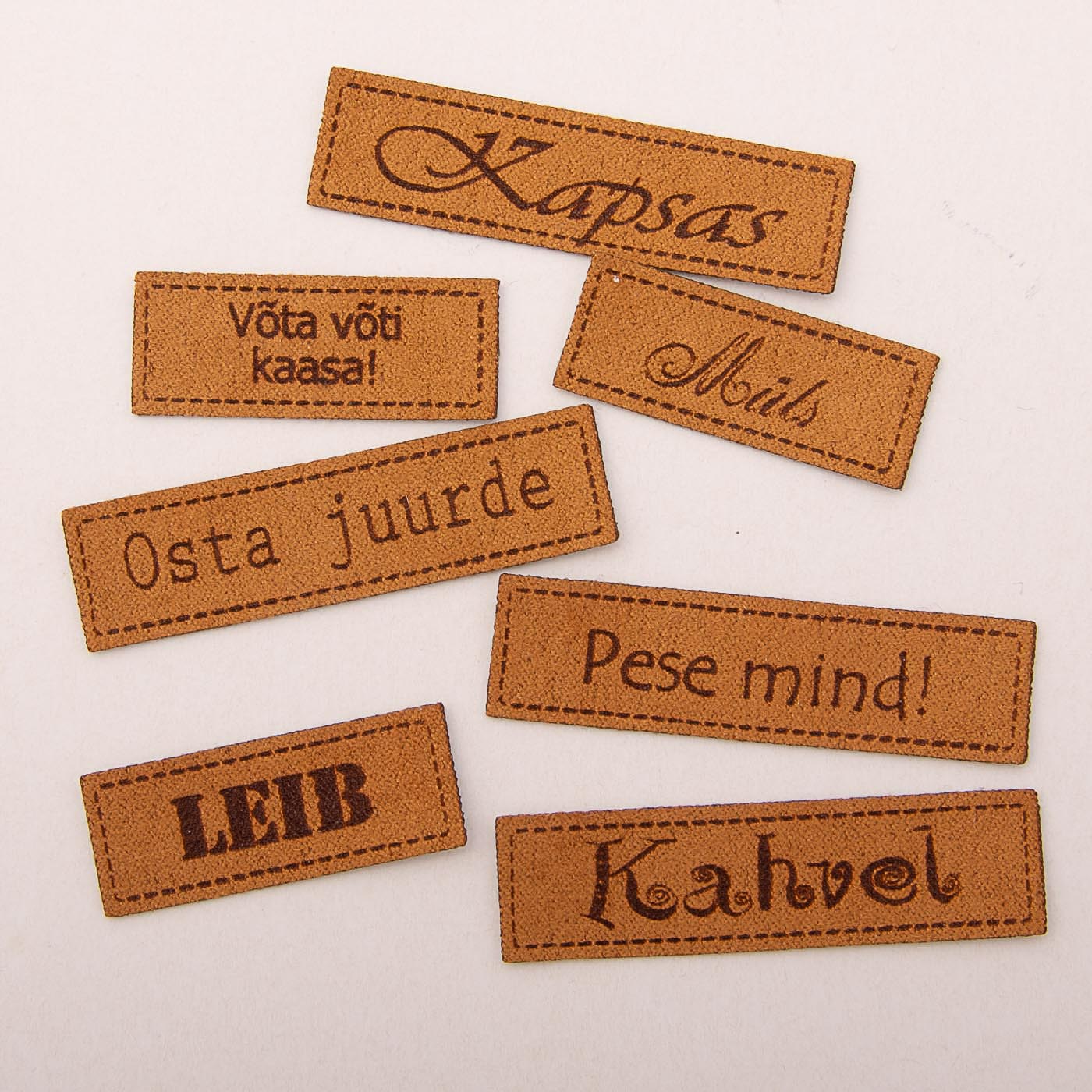 Pruun kangast eritellimus silt oma logo või kujundusega