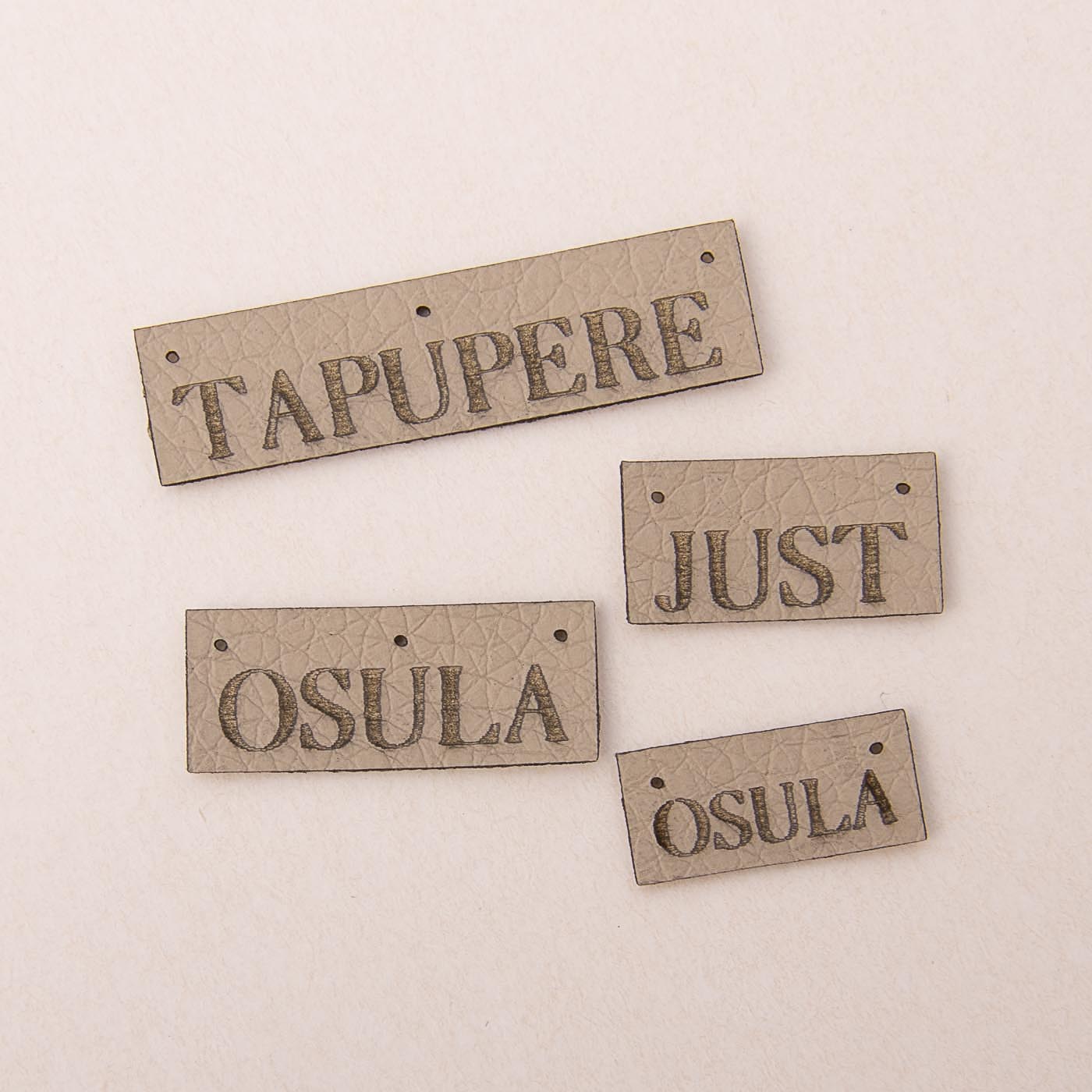 Beež kunstnahast eritellimus silt oma logo või kujundusega