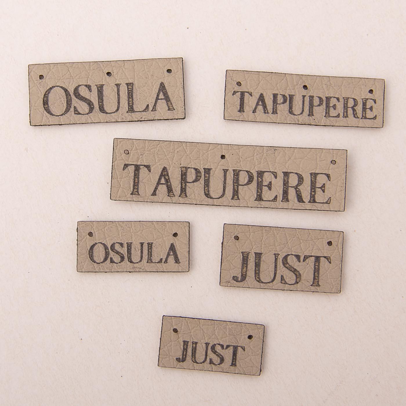 Beež kunstnahast eritellimus silt oma logo või kujundusega