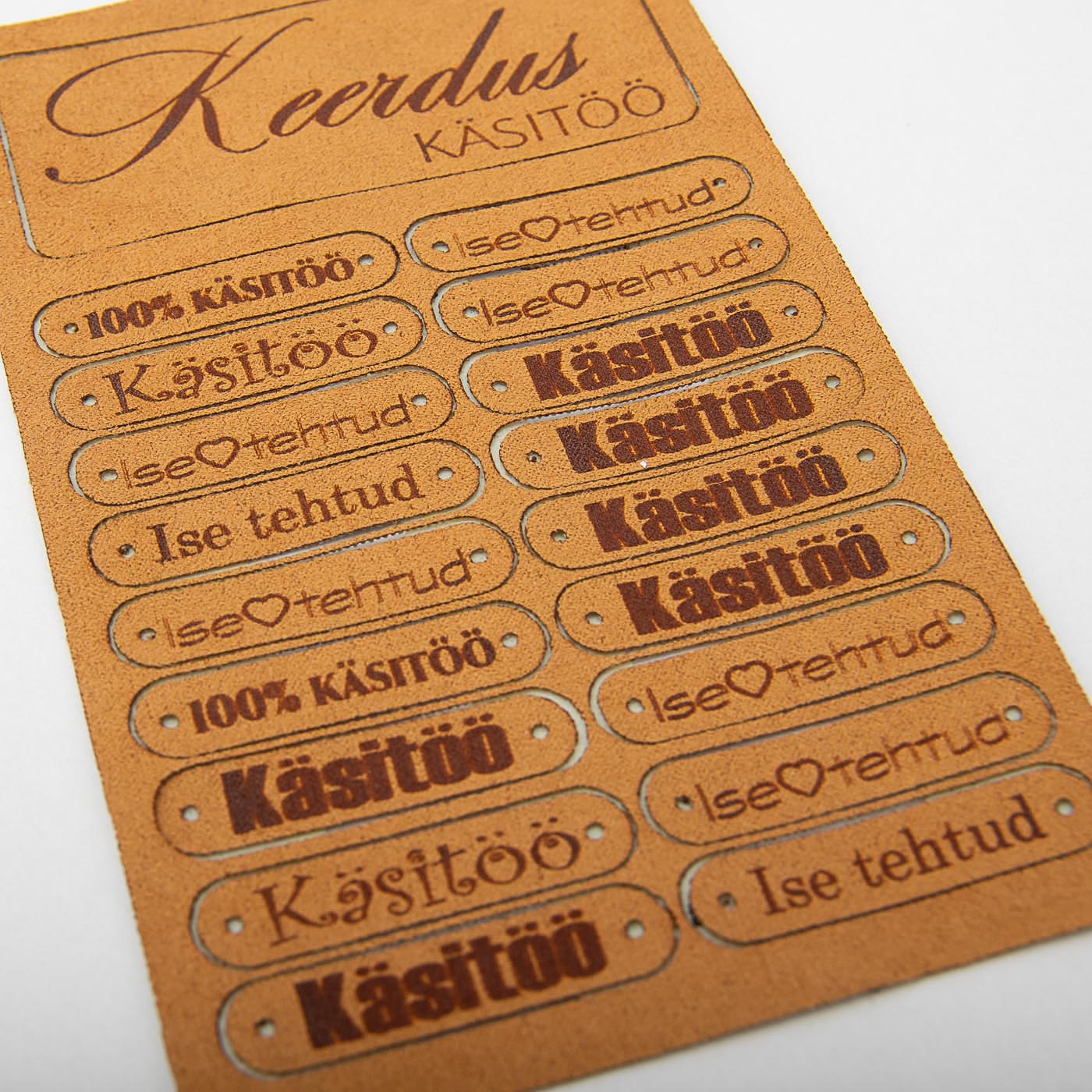 Pruun kangast eritellimus silt oma logo või kujundusega