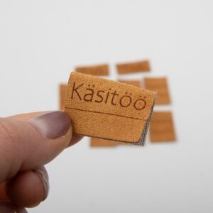 Pruun kangast eritellimus silt oma logo või kujundusega