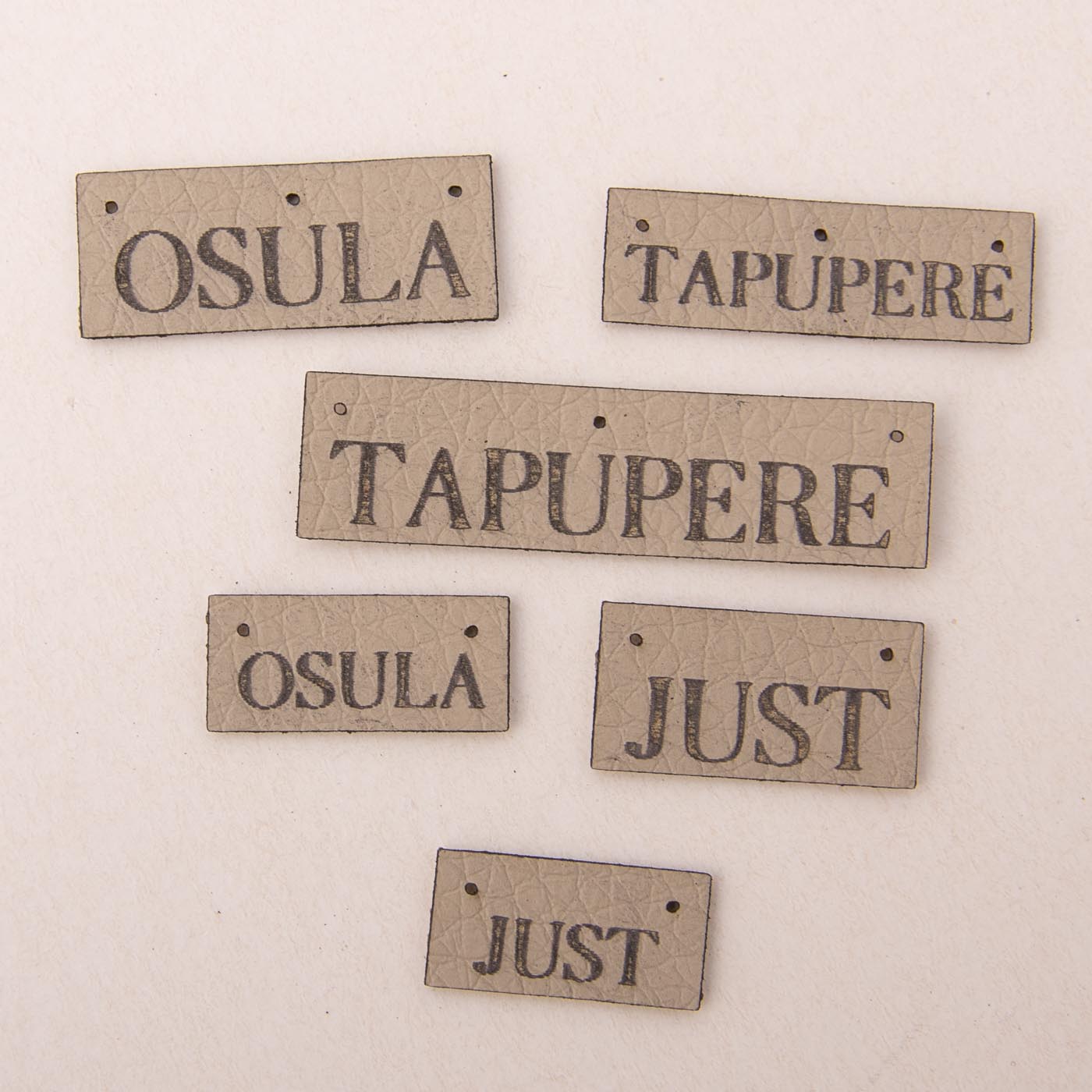 Beež kunstnahast eritellimus silt oma logo või kujundusega