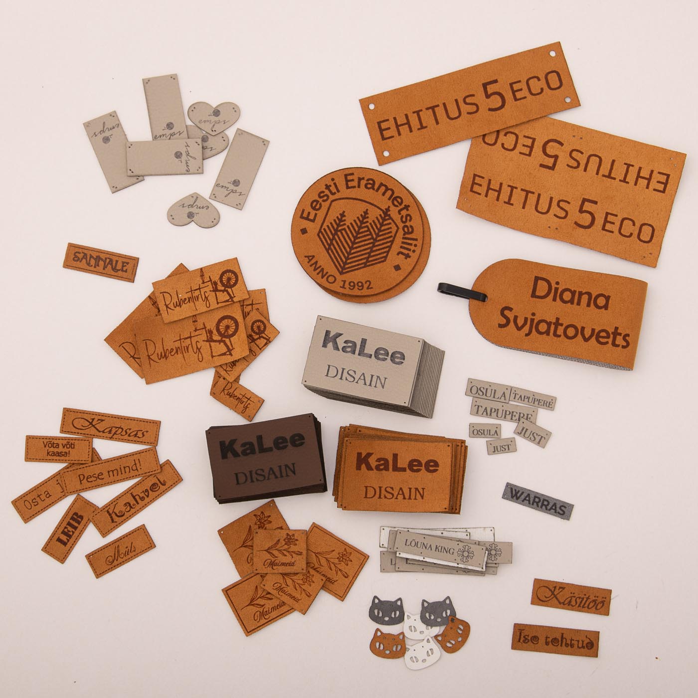 Pruun kangast eritellimus silt oma logo või kujundusega